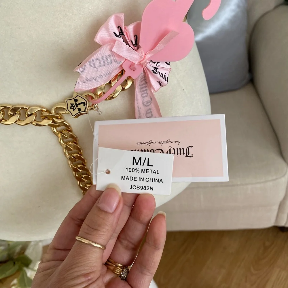 JUICY COUTURE WOMEN’S GOLD METAL BELT SIZE: M/L - Picture 3 of 10